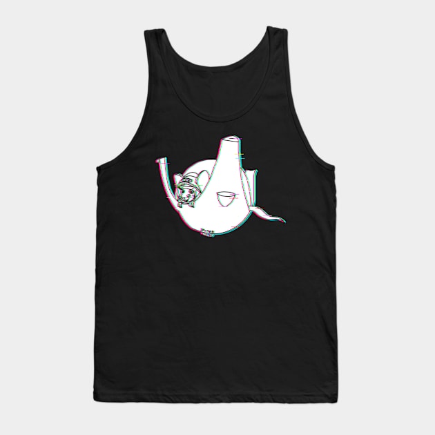 Sputnik Rat (Glitched Version) Tank Top by Rad Rat Studios